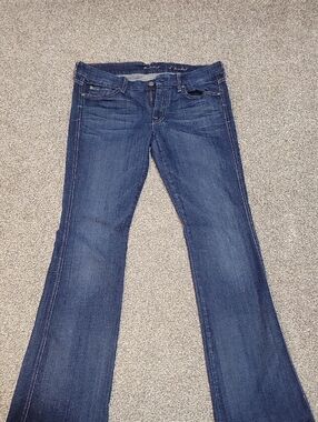 7 For All Mankind Dark Blue Flare Jeans
